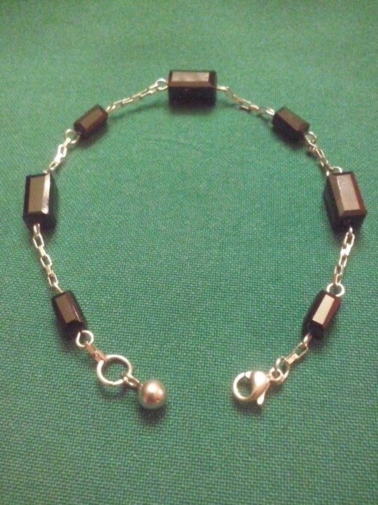 rectangular black crystal bracelet - Alesndra & Regia